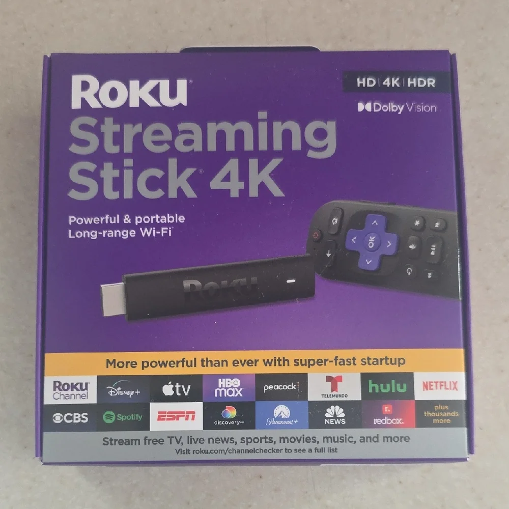 Roku Streaming Stick 4K - Purple and Black - Picture 1 of 1